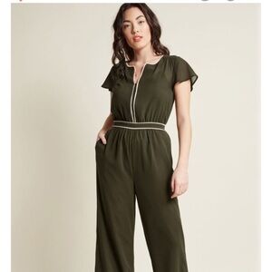 ModCloth NEW* Intrigue Mastery‎ Wide-Leg Jumpsuit